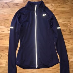 Purple Nike zip up running shirt